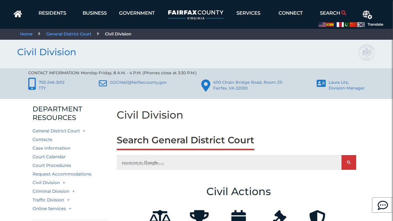 Civil Division | General District Court - Fairfax County, Virginia
